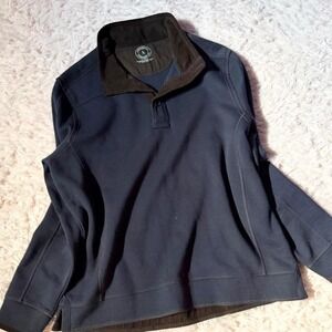 Navy Gorpcore Utility Functional Outdoorsman 1/4 Button Pullover Mens L Rugged